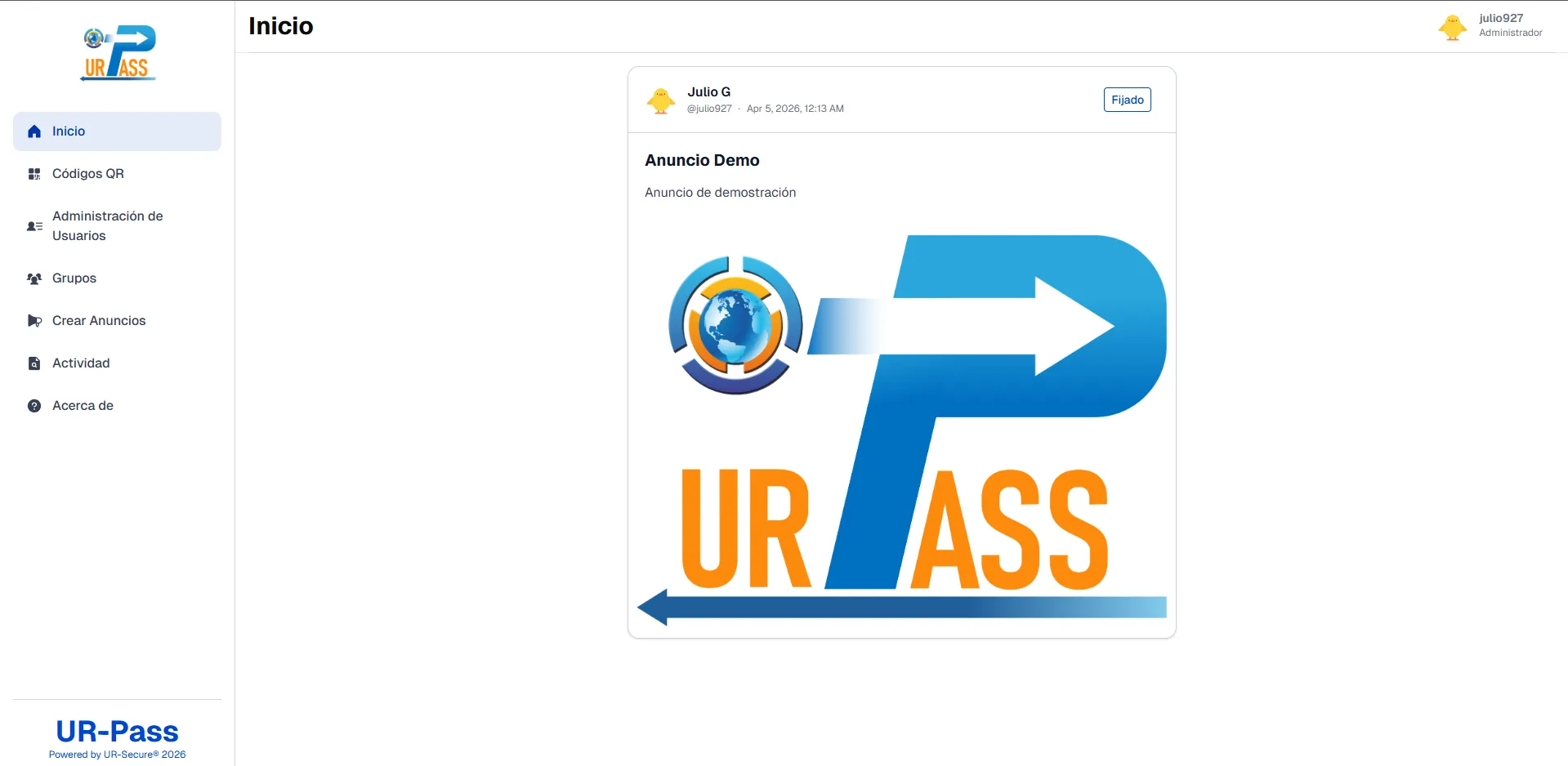 Anuncios a usuario final de UR-Pass
